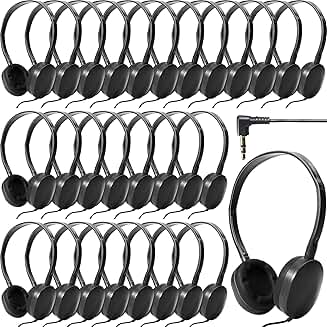 30 Pack Wired Adjustable On-Ear Headphones for Kids