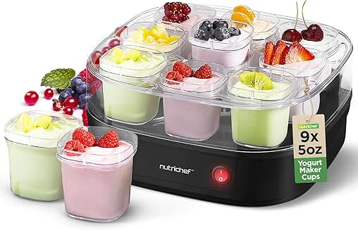 9-Cup Automatic Yogurt Maker with Reusable Cups