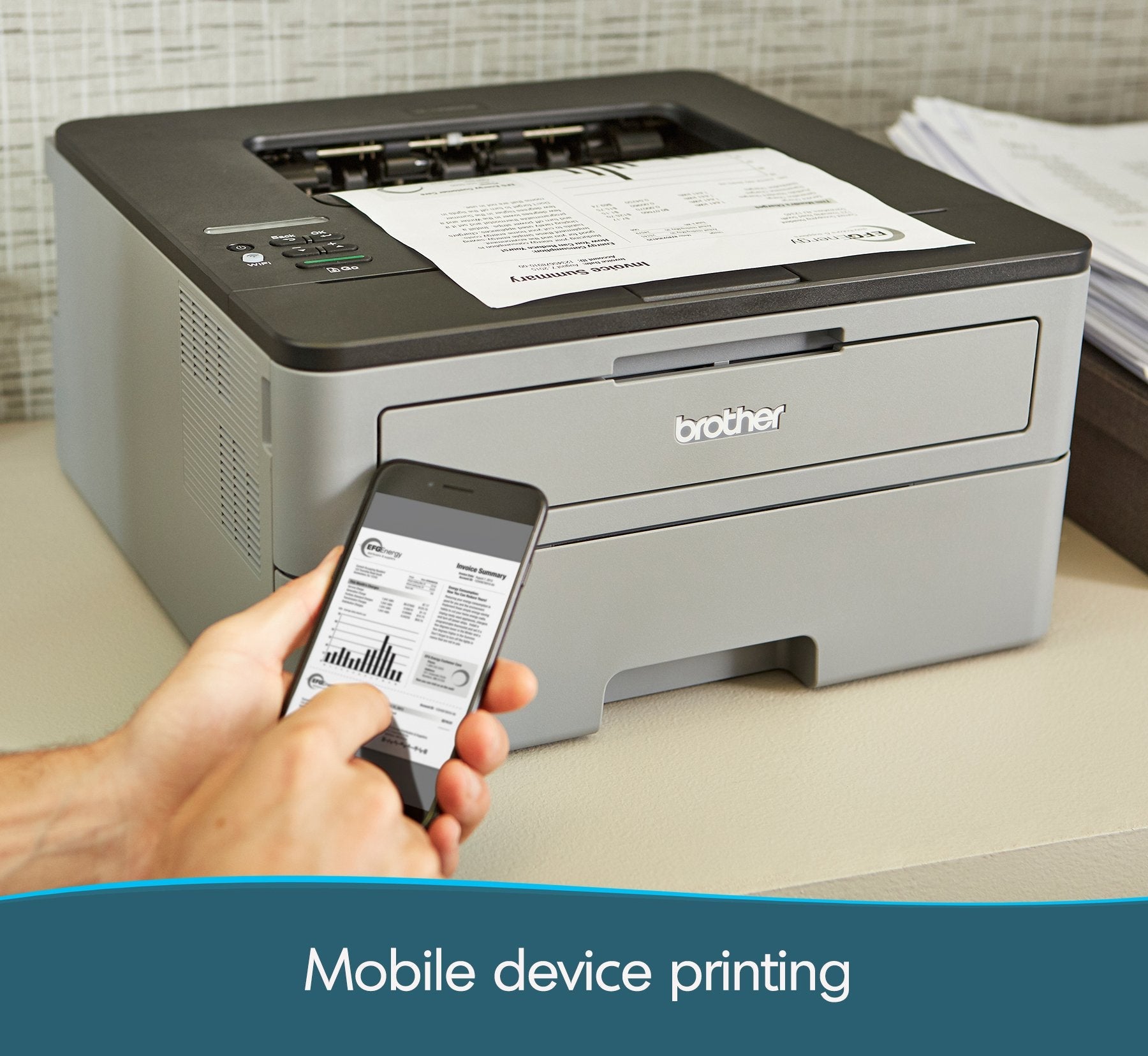 Compact Monochrome Laser Printer, HL-L2350DW, Wireless Printing, Duplex Two-Sided Printing, Dash Replenishment Ready