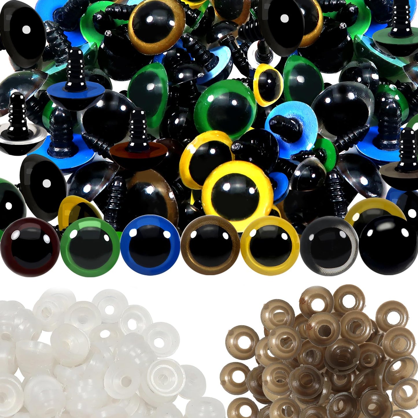 Colorful Safety Eyes Set 140pcs 10-18mm for Dolls and Amigurumis