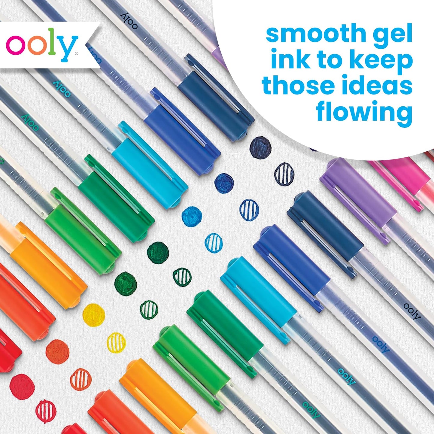 Set of 12 colorful gel pens for drawing and writing