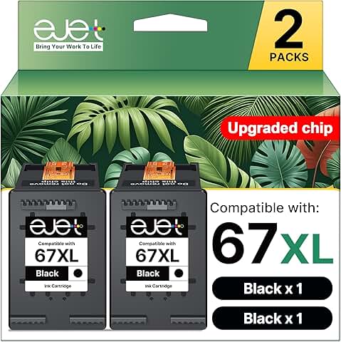 Black Ink Cartridge for HP Deskjet and Envy Series