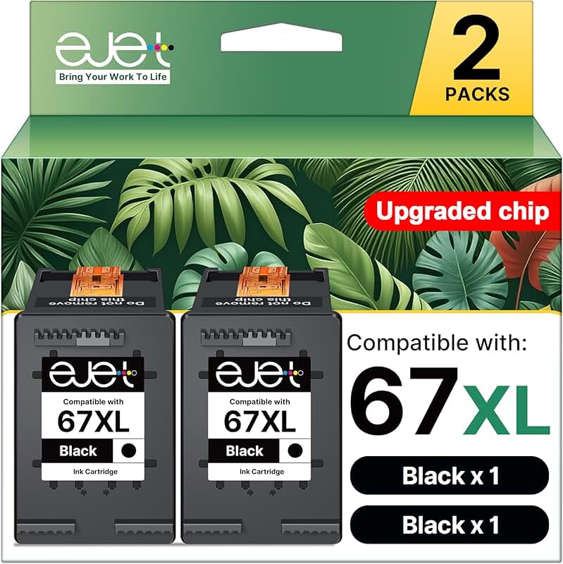 Black Ink Cartridge for HP Deskjet and Envy Series