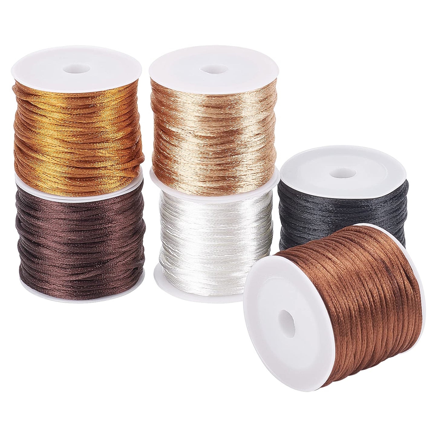 1.5mm Nylon Beading Cord in 6 Colors for Jewelry and Crafts