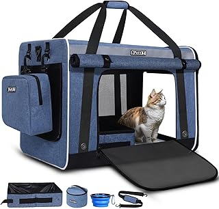 Large Cat and Dog Carrier with Litter Box, 55 lbs