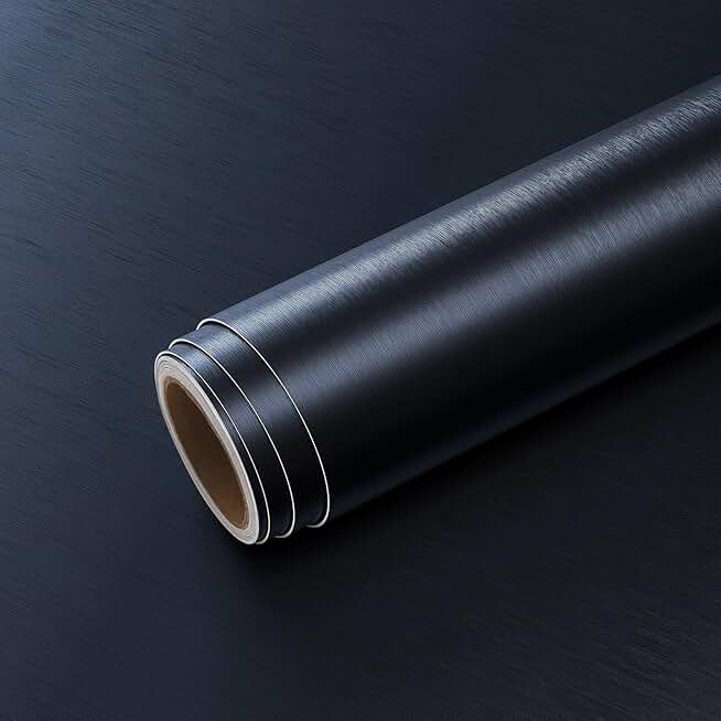 Brushed Navy Blue Stainless Steel Contact Paper, 32"x118"