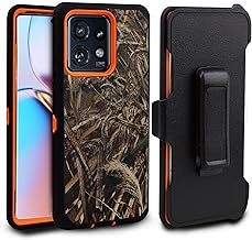 Durable 3-in-1 Rugged Camo Case with Belt Clip for Moto Edge 5G 2024