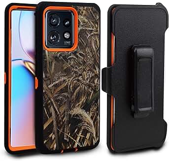 Durable 3-in-1 Rugged Camo Case with Belt Clip for Moto Edge 5G 2024