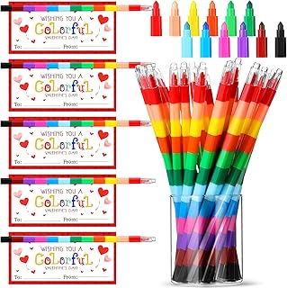 Valentine's Cards and Rainbow Buildable Crayons Set