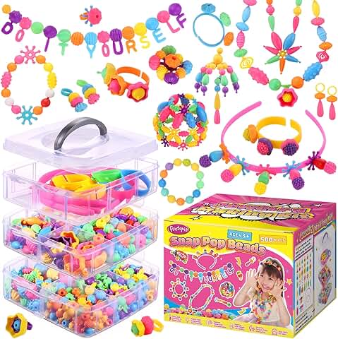 Colorful Bead Jewelry Kit for Kids 4-8
