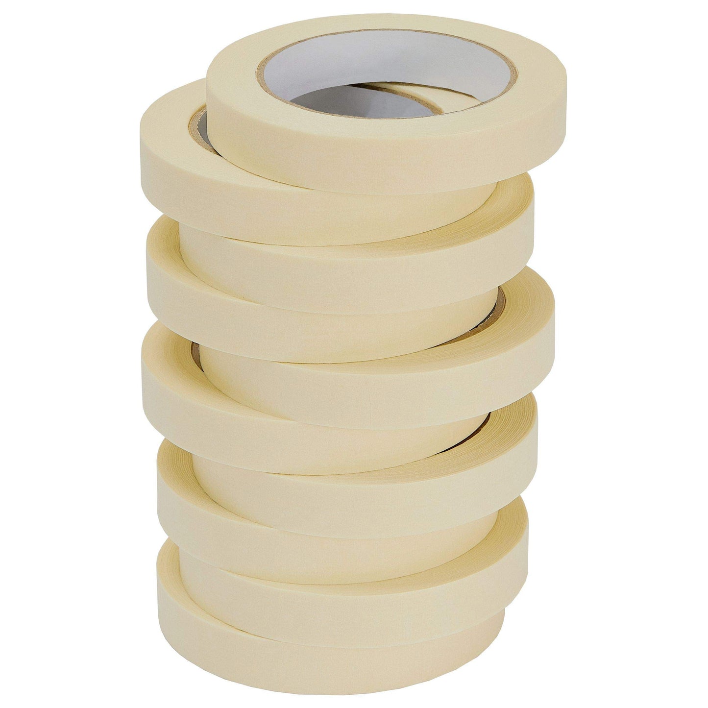 Beige and White Masking Tape, 10 Rolls, 0.75 inch x 55 yards