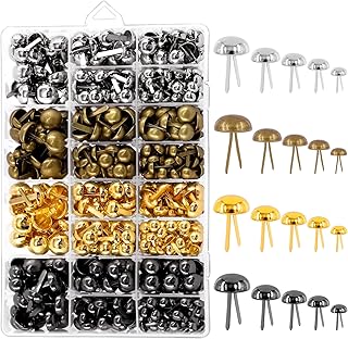 1200-Piece Metal Paper Fasteners Kit in 5 Sizes
