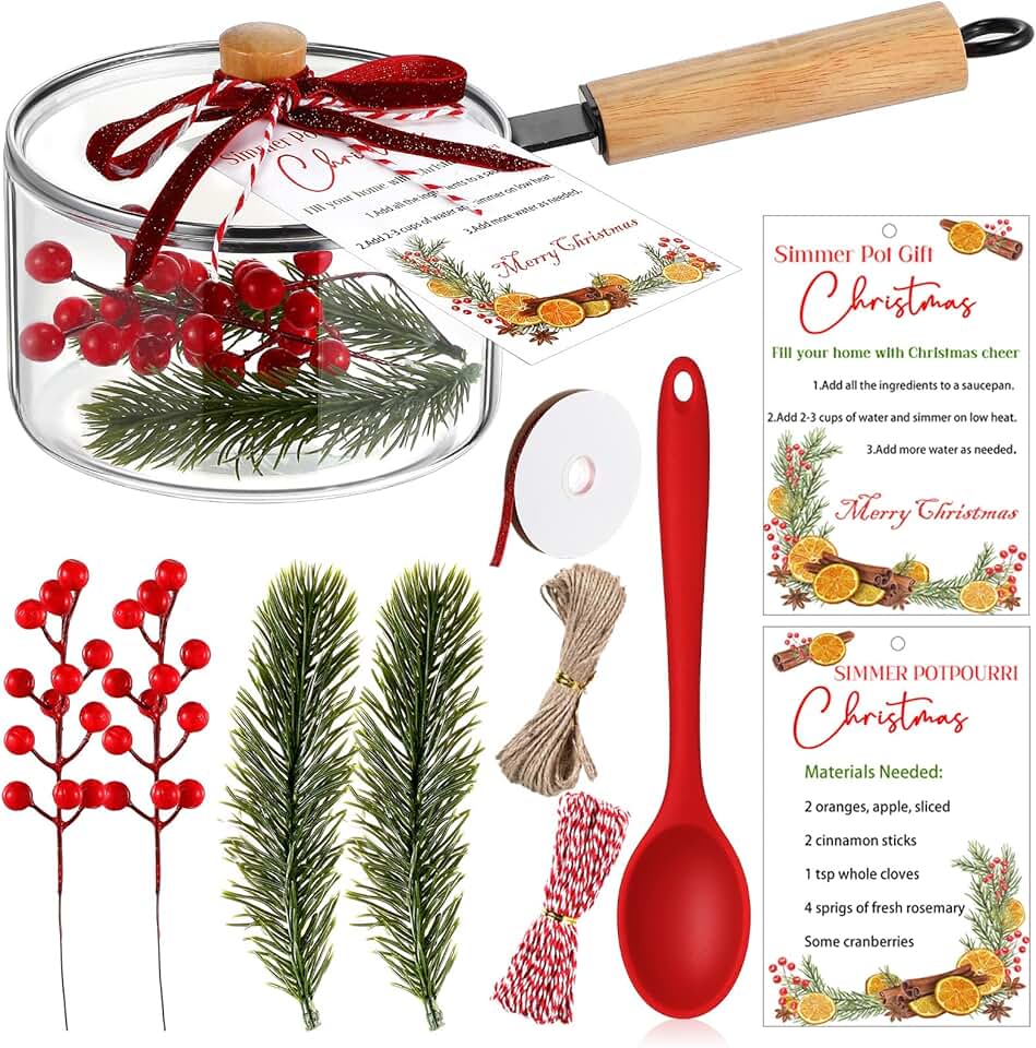Christmas Simmer Pot Gift Set with Saucepan and Decor