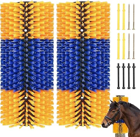 2-Pack Yellow Livestock Scratch Brushes