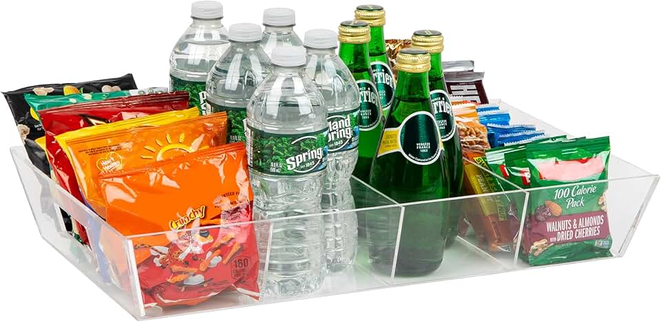 Clear snack tray for kitchen and pantry storage