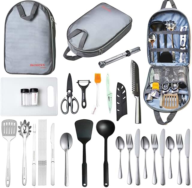 Camping Cooking Utensils Set for Outdoor Picnics and Campfires