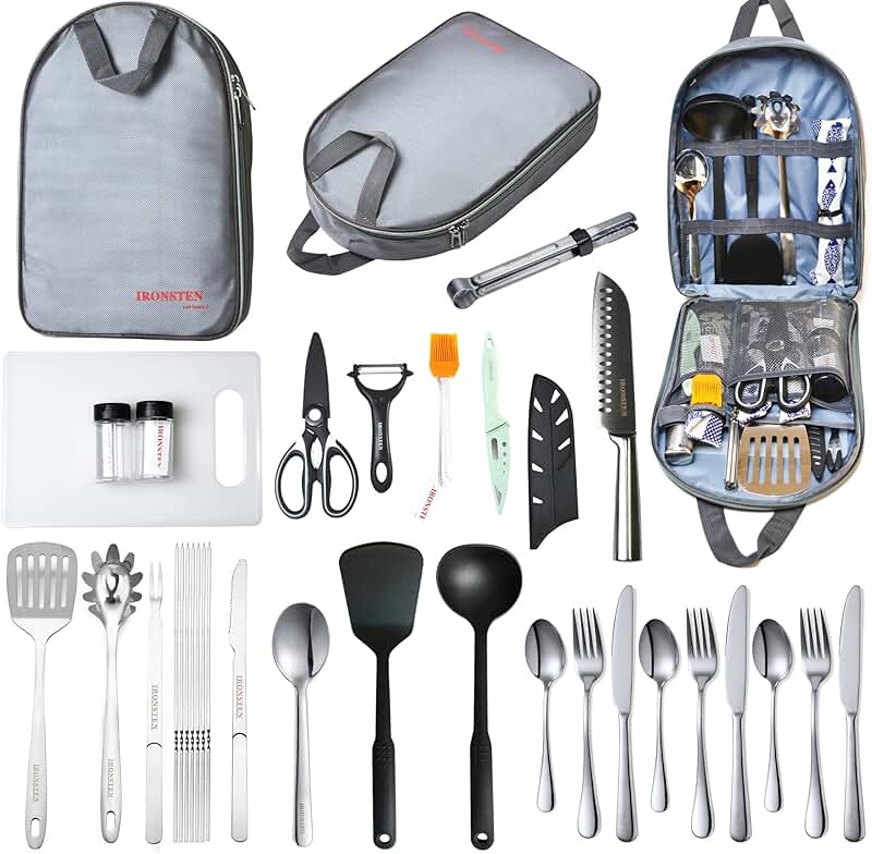 Camping Cooking Utensils Set for Outdoor Picnics and Campfires