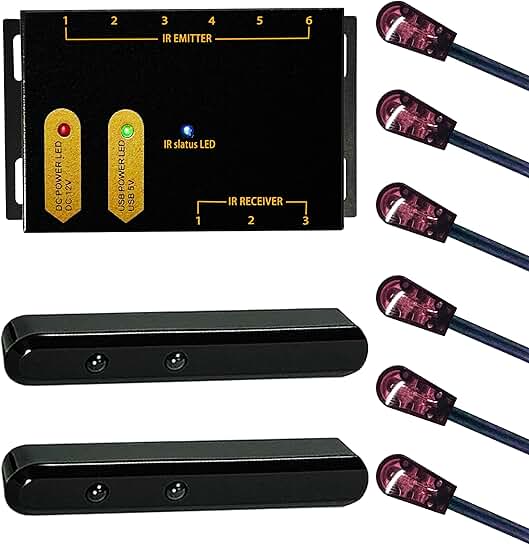 IR Repeater Kit with Dual Sensors, Remote Extender, 100 ft
