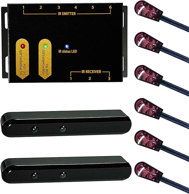 IR Repeater Kit with Dual Sensors, Remote Extender, 100 ft