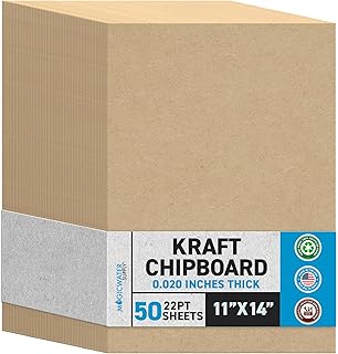 11x14 Inch Heavy Duty Kraft Chipboard Sheets, 50 Pack