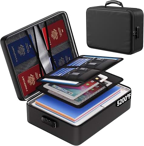 Fireproof Document Bag with Lock and Insulation