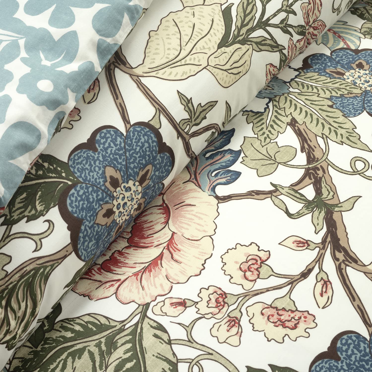 Sydney Reversible Cotton 3 Piece Duvet Cover Set, Full/Queen, Green  Blue