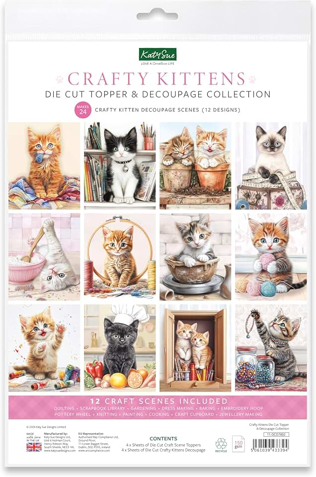 Kittens Die-Cut Card Toppers and Decoupage Collection