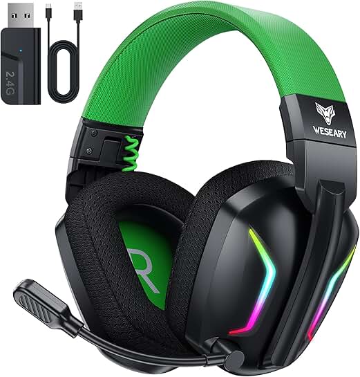 Wireless Gaming Headset with Noise Canceling Microphone