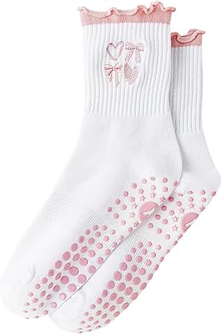 Cute Ruffle Cotton Grip Socks for Women