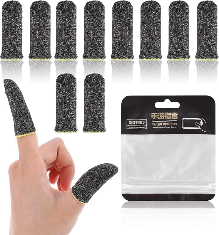 Set of five ultra-thin gaming finger sleeves