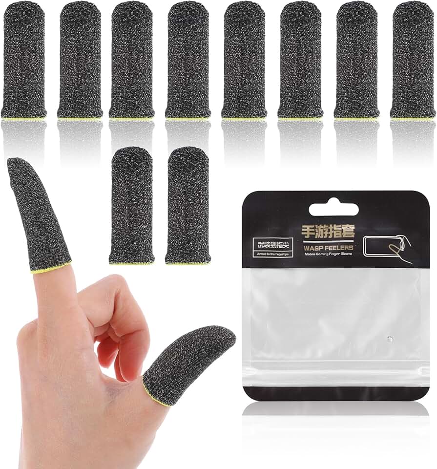 Set of five ultra-thin gaming finger sleeves