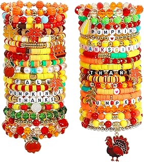 Set of 40 stretchable boho friendship bracelets for women