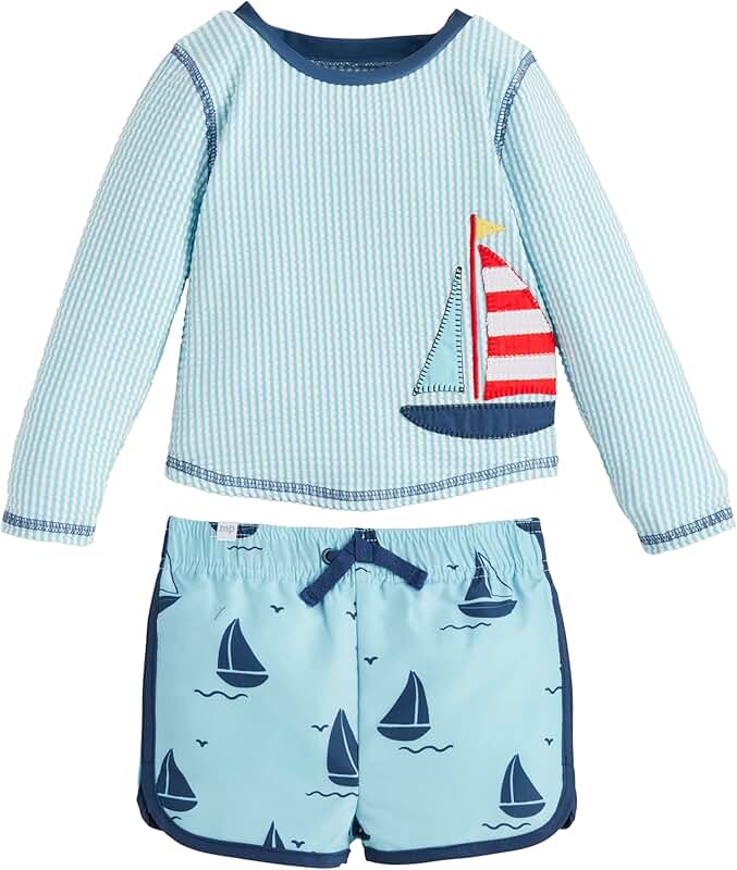 Baby Boy Sailboat Rashguard Set 12-18 Months