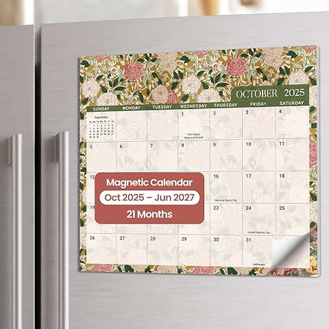 Magnetic Calendar for Refrigerator 2025-2026