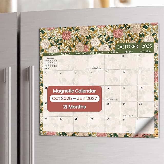 Magnetic Calendar for Refrigerator 2025-2026