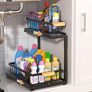 Two-Tier Under Sink Organizer with Slide-Out Shelf