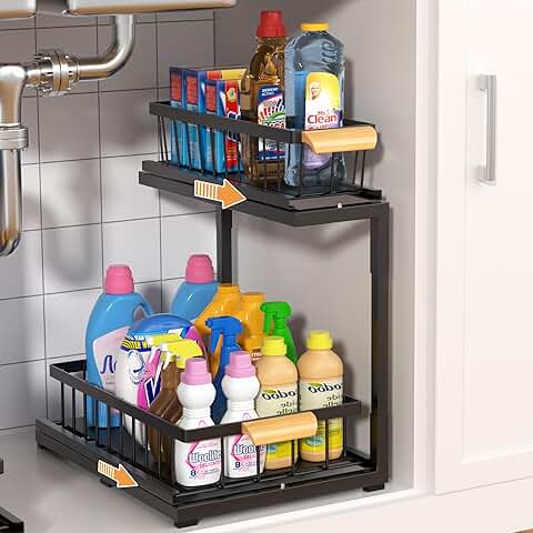 Two-Tier Under Sink Organizer with Slide-Out Shelf