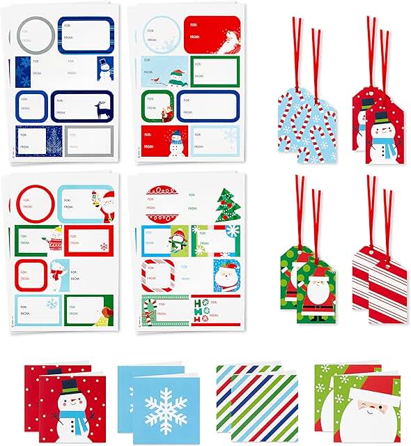 Christmas Gift Tags with Ribbon and Notecards