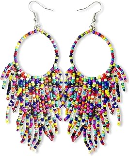 Colorful Bead Dangle Earrings for Women