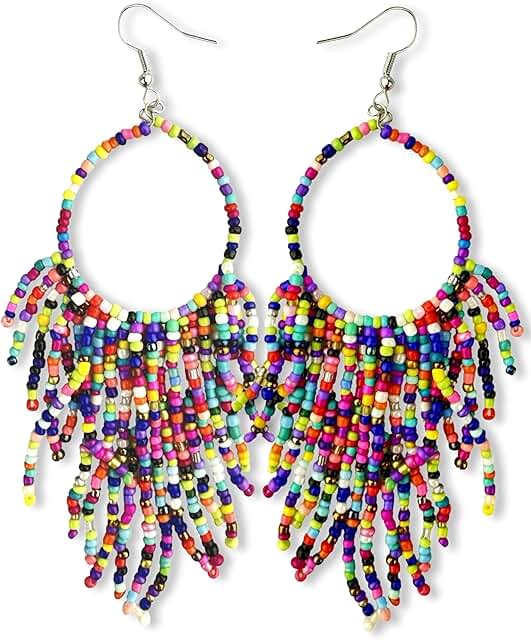 Colorful Bead Dangle Earrings for Women