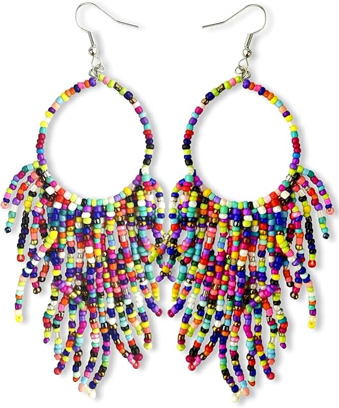 Colorful Bead Dangle Earrings for Women