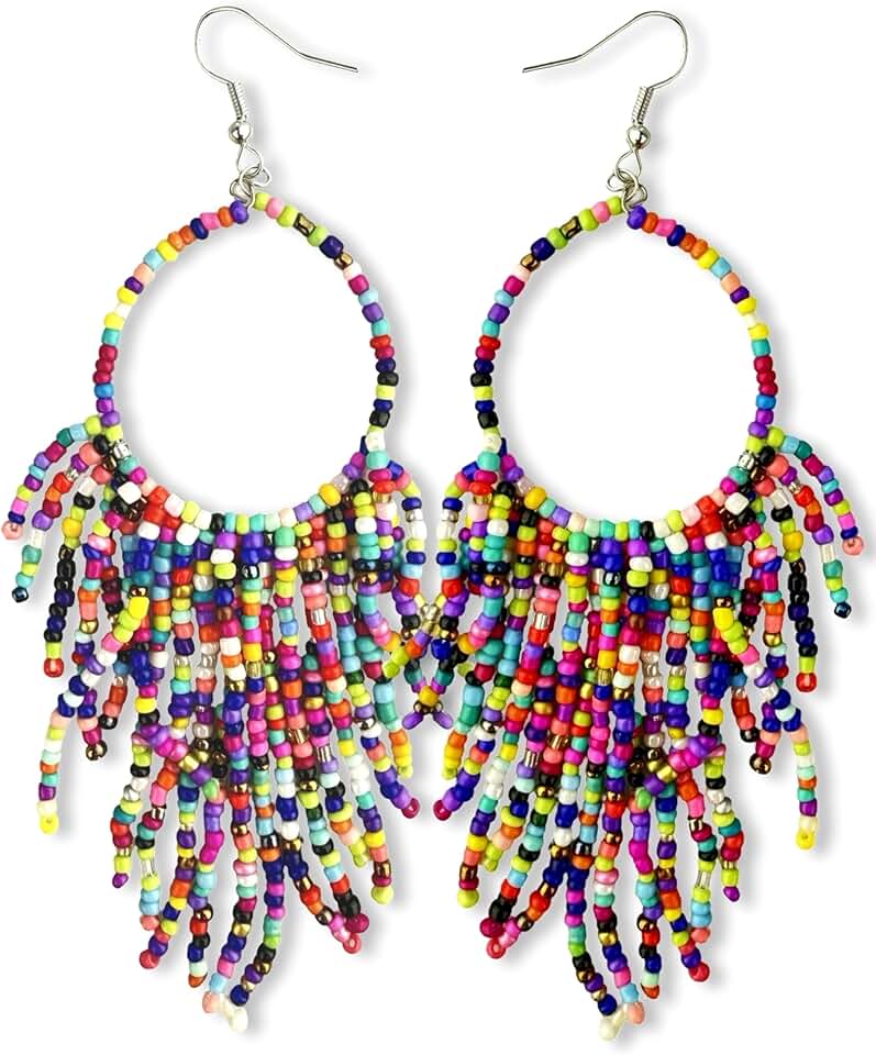 Colorful Bead Dangle Earrings for Women