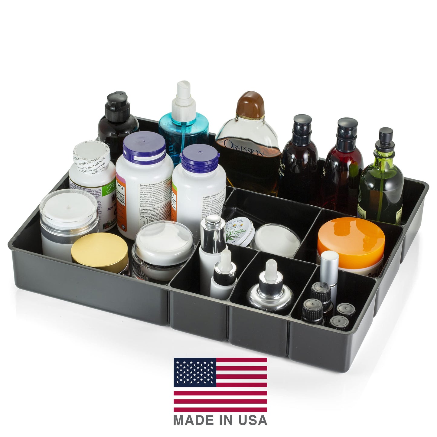 Deep Drawer Organizer Tray with 8 Compartments