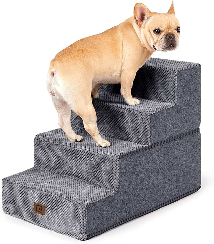 Dog stairs for high beds, 4 steps, non-slip, indoor