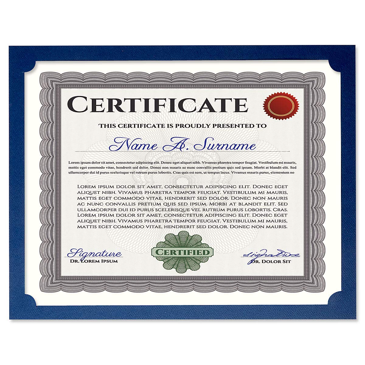 Blue Certificate Holders, Pack of 25, 9.5" x 12"