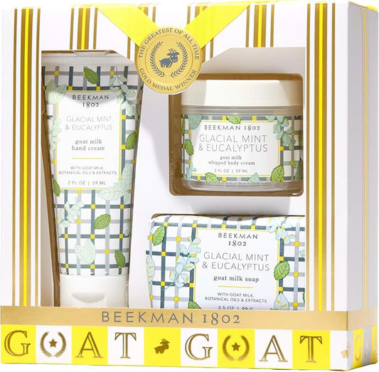 Spa gift set with mint and eucalyptus for sensitive skin