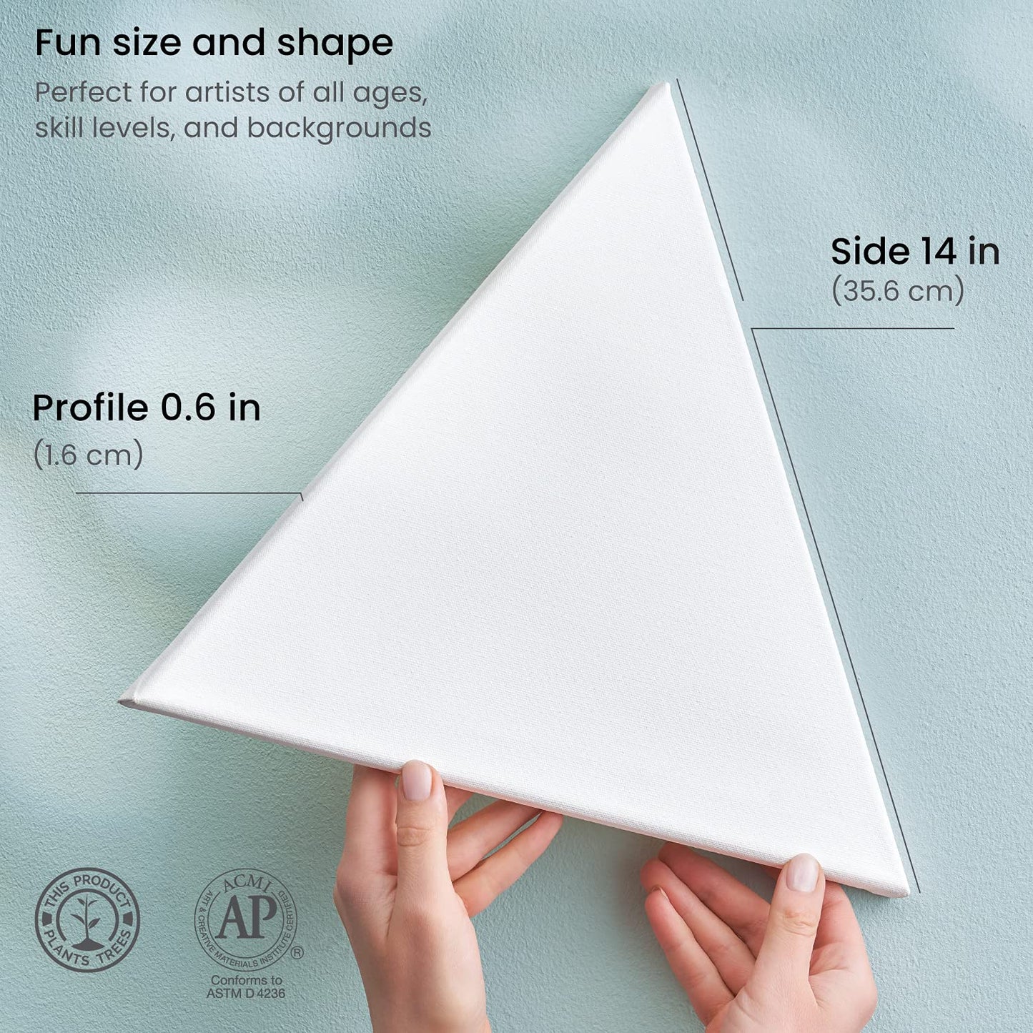 Paint Canvases for Painting Pack of 8 14-inch Triangle