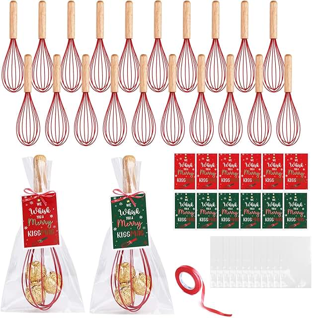 24 Christmas Whisk Baking Gift Sets with Cards and Bags