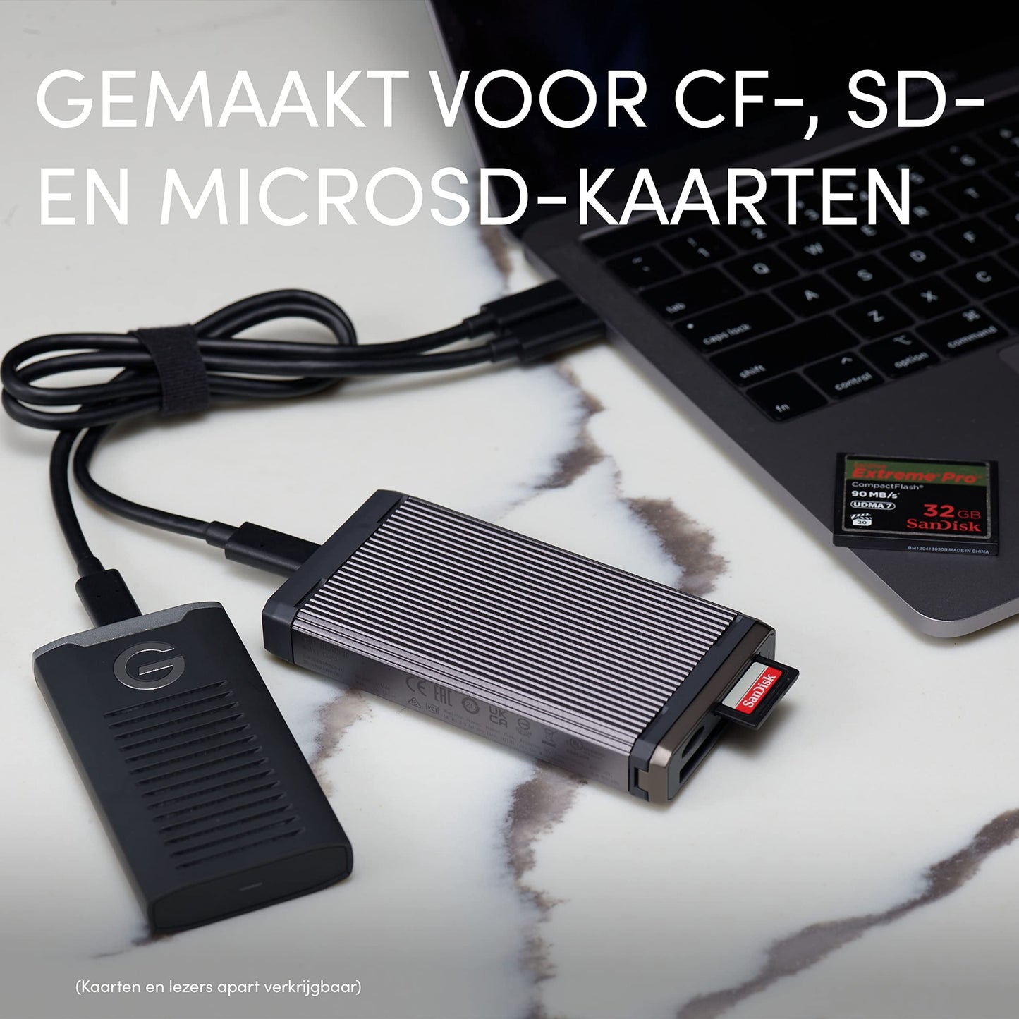 PRO-Reader Multi-Card - Multi-Slot High Performance Card Reader, USB-C 3.2 Gen 1 - SDPR3A8-0000-GBAND