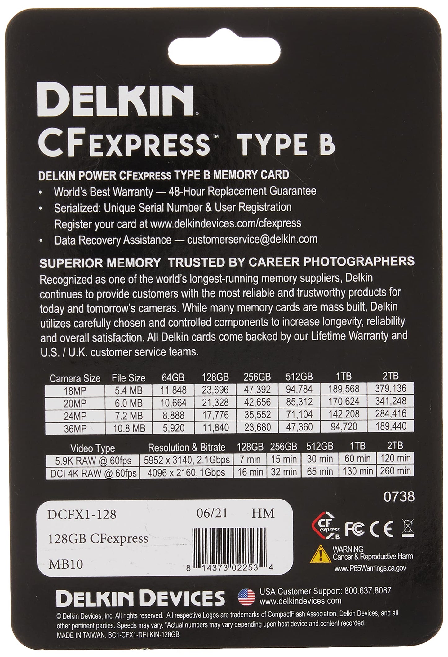 Devices 128GB Power CFexpress Type B Memory Card (DCFX1-128)